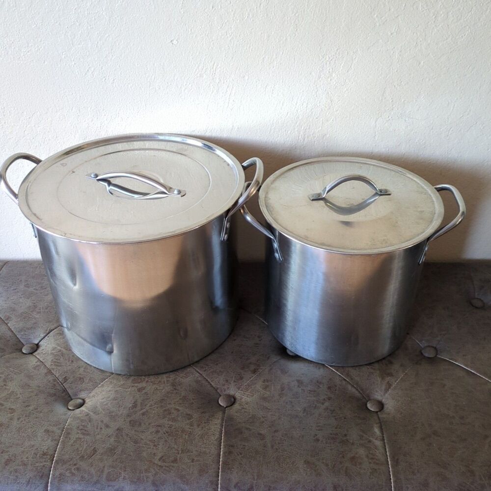 16 QUART STAINLESS STEEL LIDDED STOCKPOT. FREE Smaller One. - Picture 13 of 14